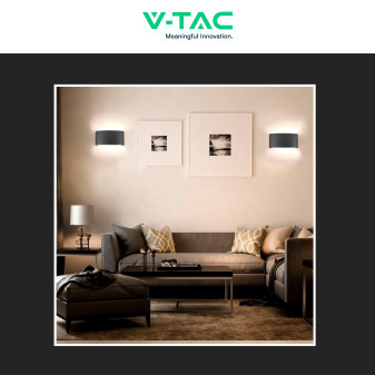 VT-846 Lampada LED da Muro 5W Nera con 6 LED SMD IP65 V-Tac