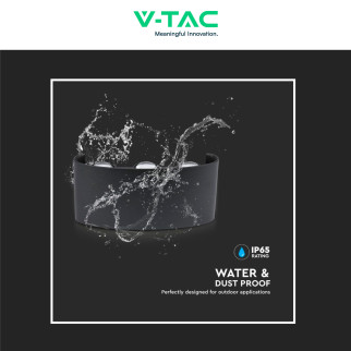 VT-846 Lampada LED da Muro 5W Nera con 6 LED SMD IP65 V-Tac