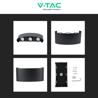 VT-846 Lampada LED da Muro 5W Nera con 6 LED SMD IP65 V-Tac