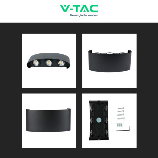 VT-846 Lampada LED da Muro 5W Nera con 6 LED SMD IP65 V-Tac