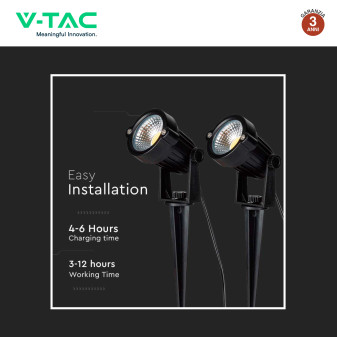 VT-11031 Lampade LED Giardino 2x1,2W IP65 con Pannello V-Tac