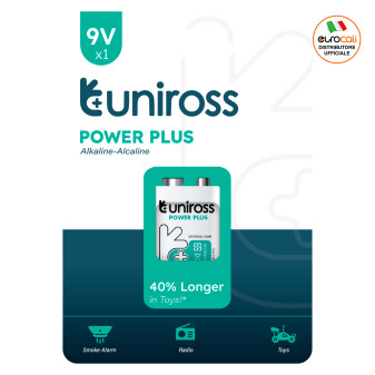 Pila 9V Transistor Power Plus 6LR61 E-Block  Uniross