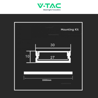 VT-8204 Profilo in Alluminio da 2m per Strisce LED V-Tac
