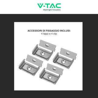 VT-8204 Profilo in Alluminio da 2m per Strisce LED V-Tac