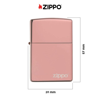 Accendino Zippo 49190ZL Rose Gold Zippo Logo Ricaricabile Antivento