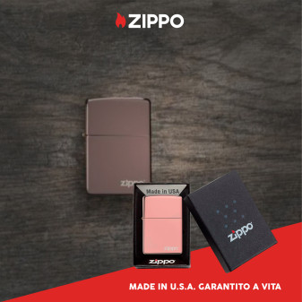 Accendino Zippo 49190ZL Rose Gold Zippo Logo Ricaricabile Antivento