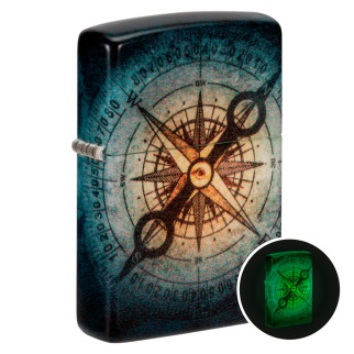 Accendino Zippo Premium 48562 Compass Ghost Luminoso al Buio