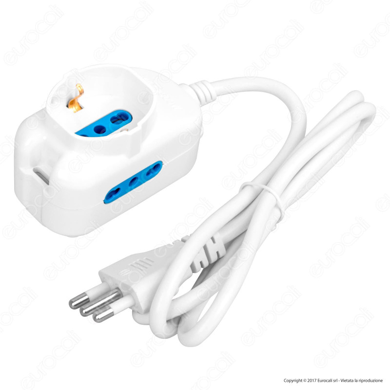 Life Multipresa 3 Posti Colore Bianco con Presa Schuko - mod.