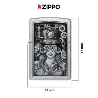 Accendino Zippo 48387 Streampunk Design Ricaricabile Antivento