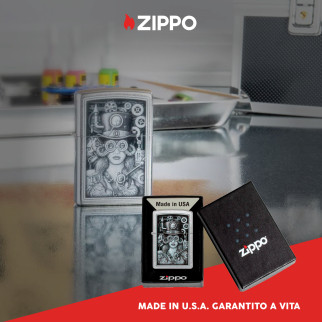 Accendino Zippo 48387 Streampunk Design Ricaricabile Antivento