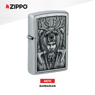 Accendino Zippo 48731 Barbarian Design Ricaricabile Antivento