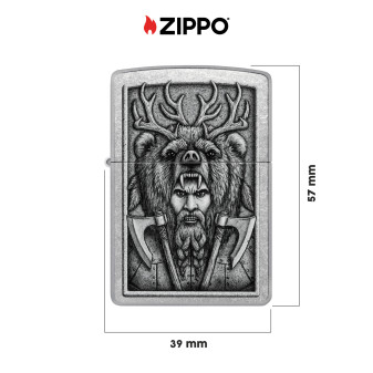 Accendino Zippo 48731 Barbarian Design Ricaricabile Antivento