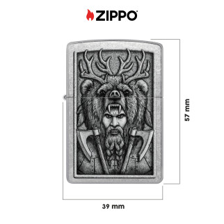Accendino Zippo 48731 Barbarian Design Ricaricabile Antivento
