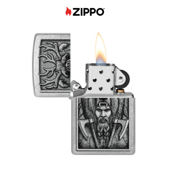 Accendino Zippo 48731 Barbarian Design Ricaricabile Antivento