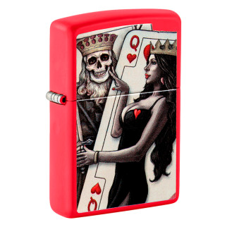 Accendino Zippo mod. 48624 Skull King Queen Beauty Antivento