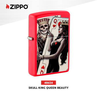 Accendino Zippo mod. 48624 Skull King Queen Beauty Antivento