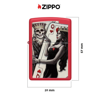 Accendino Zippo mod. 48624 Skull King Queen Beauty Antivento
