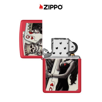 Accendino Zippo mod. 48624 Skull King Queen Beauty Antivento