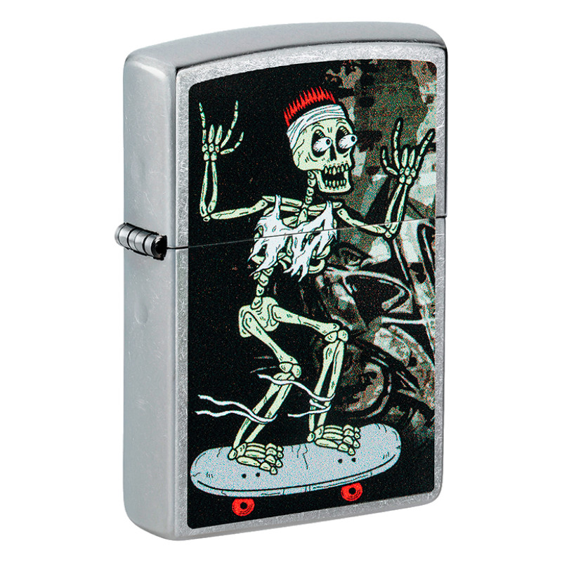Accendino Zippo 48911 Skateboard Design Ricaricabile Antivento