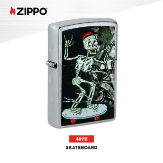 Accendino Zippo 48911 Skateboard Design Ricaricabile Antivento