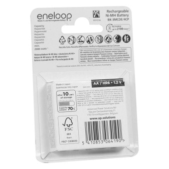 Batterie Ricaricabili 2000mAh HR6 Stilo AA Mignon 1.2V - 4pz Eneloop