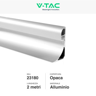 VT-8208 Profilo Angolare in Alluminio da 2m per Strisce LED V-Tac