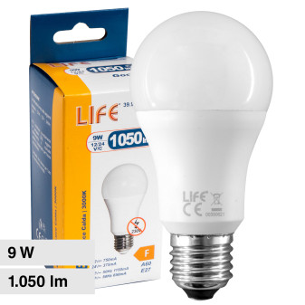 Life Lampadina LED E27 9W 12/24V Goccia A60 SMD