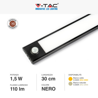 Lampada LED da Armadio 1,5W SMD Sensore PIR V-Tac VT-8141