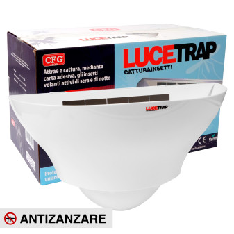 LuceTrap Lampada UV 13W Trappola Adesiva Cattura Insetti 120m² CFG