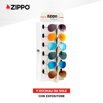 Zippo Espositore da Banco con 9 Occhiali da Sole Lenti Colorate OBP-9A