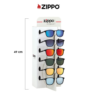 Zippo Espositore da Banco con 9 Occhiali Sole Lenti Colorate OBP-113A