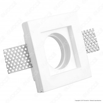 Portafaretto Quadrato da Incasso in Gesso per Lampadine GU10 e GU5.3