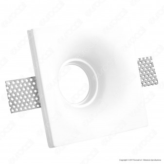Portafaretto Quadrato da Incasso in Gesso per Lampadine GU10 e GU5.3