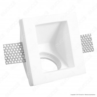 Portafaretto Quadrato da Incasso in Gesso per Lampadine GU10 e GU5.3