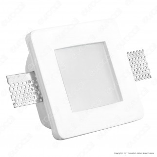 Portafaretto Quadrato da Incasso in Gesso e Vetro per Lampadine GU10