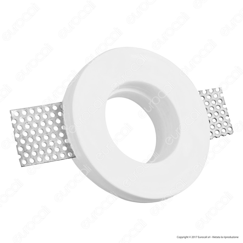 Portafaretto Rotondo da Incasso in Gesso per Lampadine GU10 e GU5.3 -