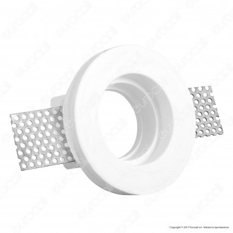 Portafaretto Rotondo da Incasso in Gesso per Lampadine GU10 e GU5.3 -