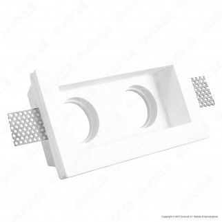 Portafaretto Doppio Rettangolare da Incasso in Gesso per Lampadine