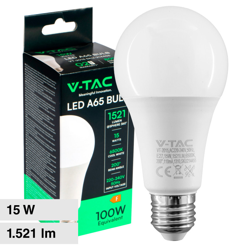 VT-2015 Lampadina LED E27 15W Bulb A65 Goccia SMD V-Tac