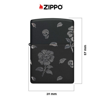 Accendino Zippo mod. 48931 Zippo Flower Skulls Design Ricaricabile