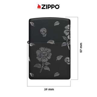 Accendino Zippo mod. 48931 Zippo Flower Skulls Design Ricaricabile