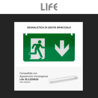 Life Segnaletica Uscita Emergenza Freccia in Giù mod. 39.LED0630SD