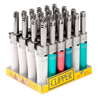 Clipper Mini Tube Accendigas Elettronico Tinta Unita 24 Accendini