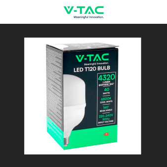 V-Tac VT-21040 Lampadina LED E27/E40 Hi-Power 40W T120 SMD