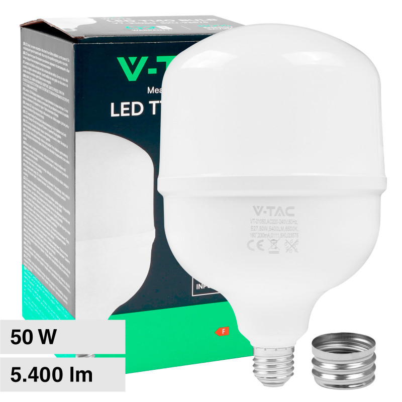 V-Tac VT-21050 Lampadina LED E27/E40 Hi-Power 50W Tubolare T140 SMD
