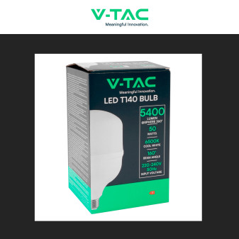V-Tac VT-21050 Lampadina LED E27/E40 Hi-Power 50W Tubolare T140 SMD
