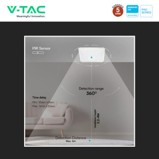 VT-81003 Plafoniera 3in1 LED Quadrata 12W SMD Chip Samsung V-Tac Pro