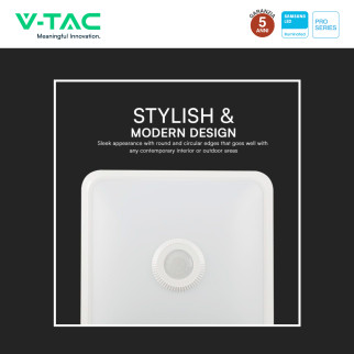 VT-81003 Plafoniera 3in1 LED Quadrata 12W SMD Chip Samsung V-Tac Pro