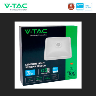 VT-81003 Plafoniera 3in1 LED Quadrata 12W SMD Chip Samsung V-Tac Pro