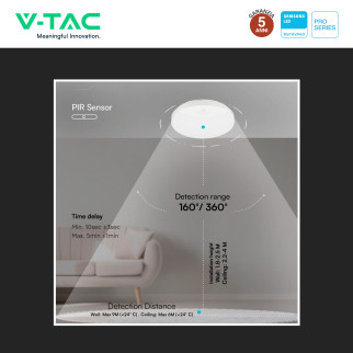 VT-81004 Plafoniera 3in1 LED Rotonda 15W SMD Chip Samsung V-Tac Pro